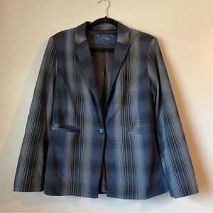 Rachel Rachel Roy Plaid Oversized Button Boyfriend Blazer
